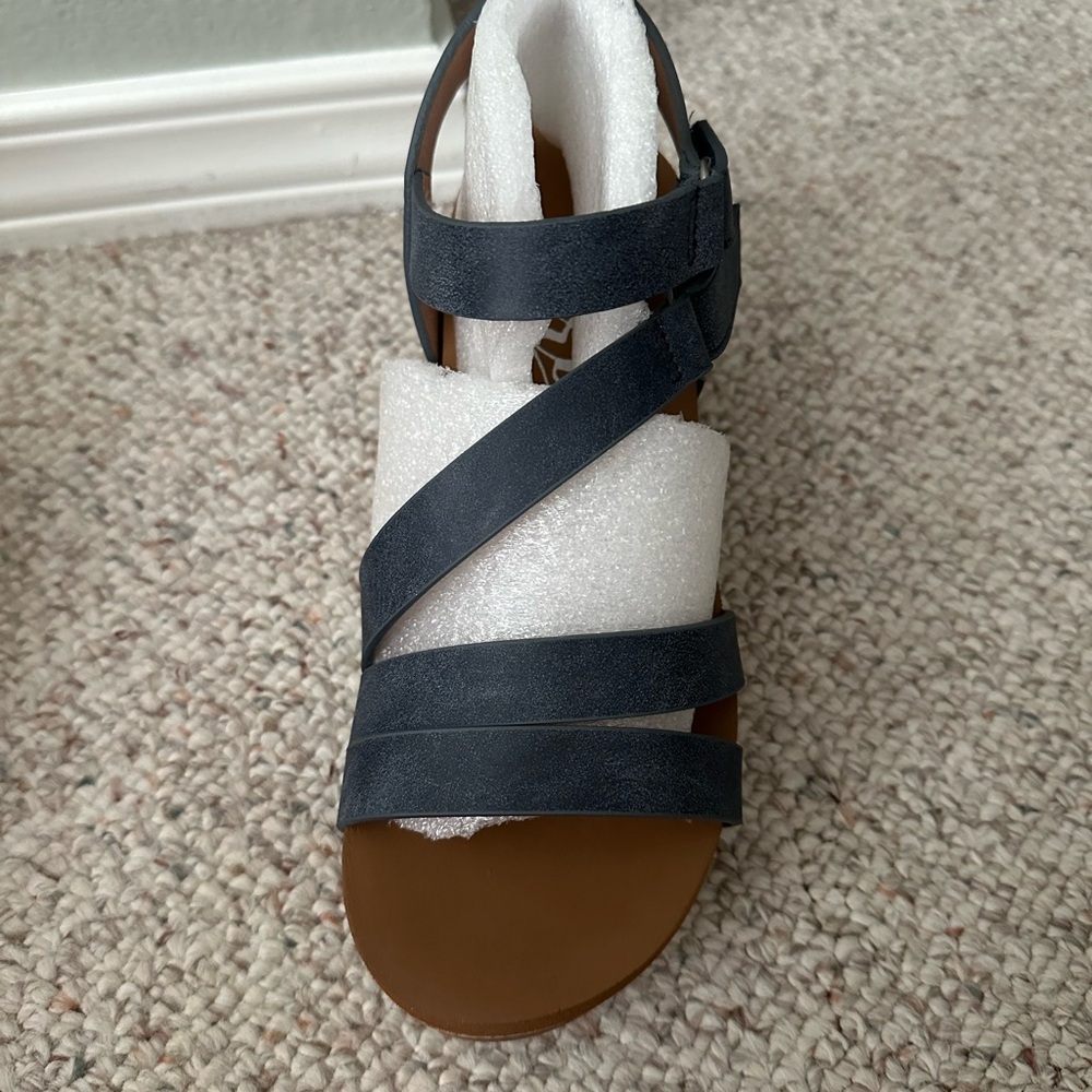 Very G Hariett Wedge Sandals-Navy Blue Size 7 1/2 - Picture 5 of 6